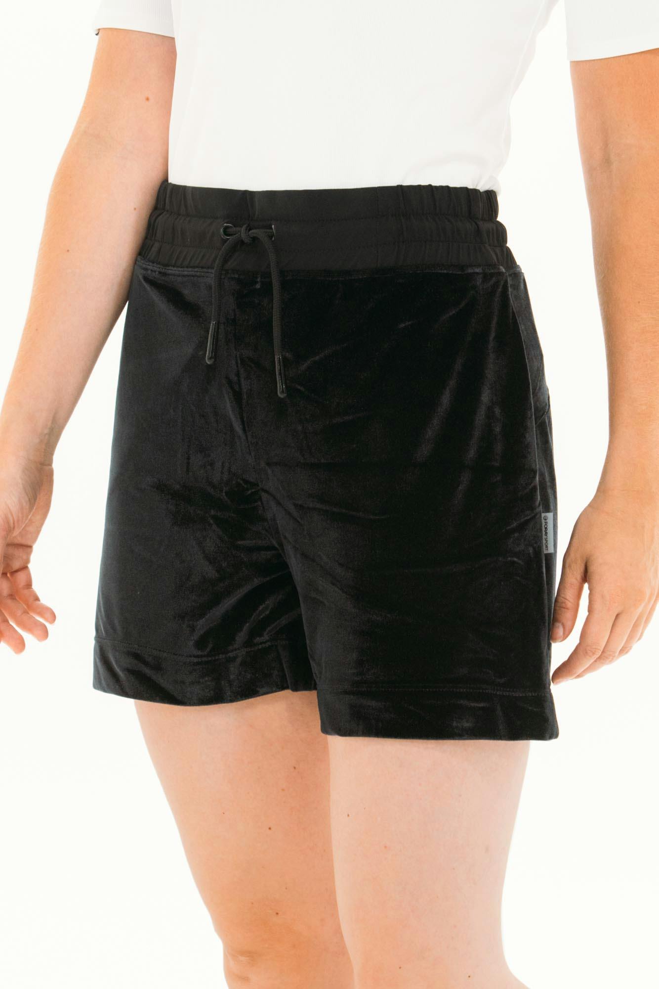 Women Velvet Shorts with Drawstring High Waist Elastic Shorts