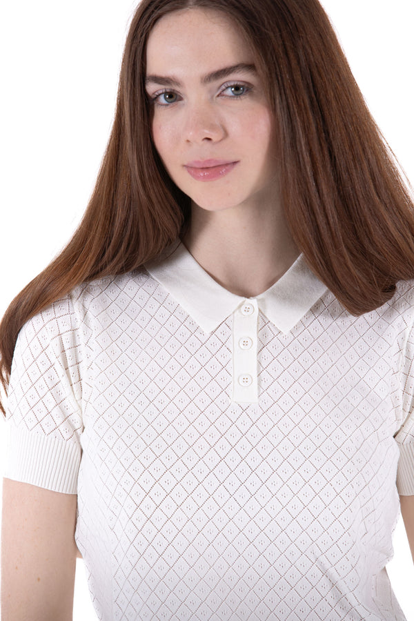 SS Pointelle Knit Polo