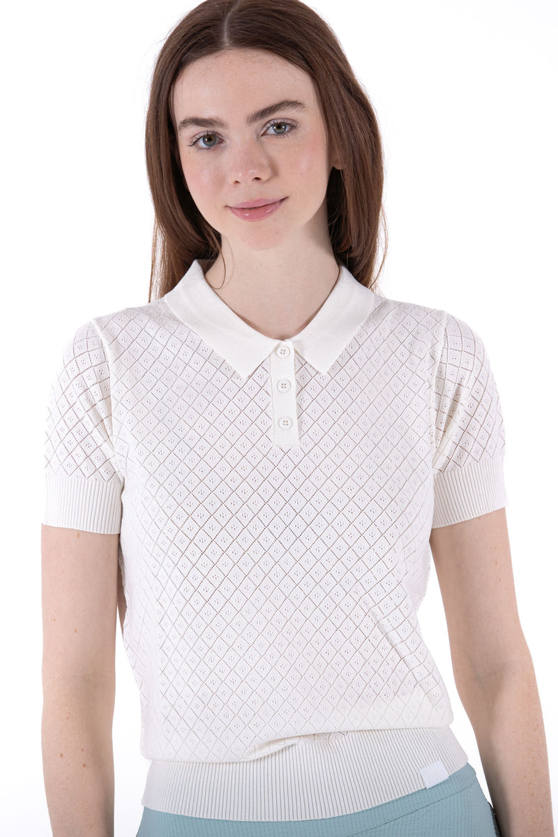 SS Pointelle Knit Polo