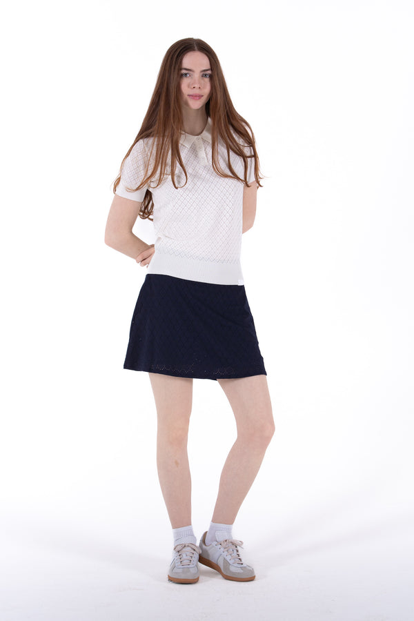 Stretch Eyelet Skirt