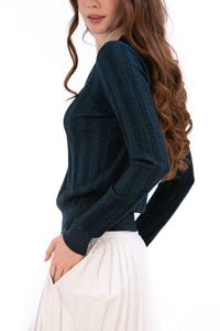 Lurex Cable Knit Sweater