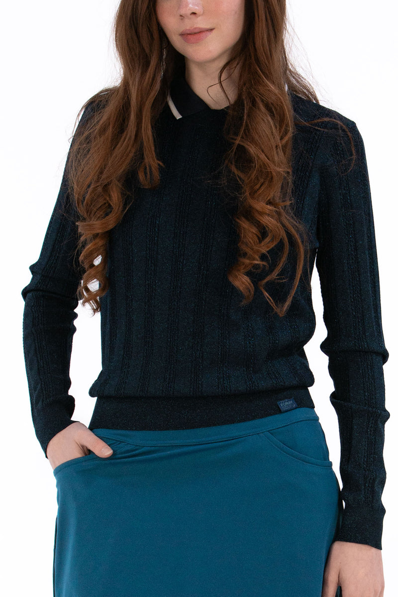 Lurex Cable Knit Sweater