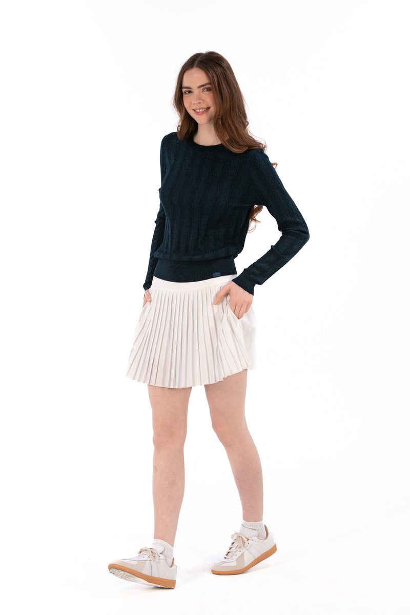 Lurex Cable Knit Sweater