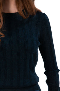 Lurex Cable Knit Sweater