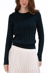 Lurex Cable Knit Sweater