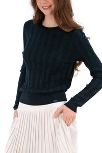 Lurex Cable Knit Sweater