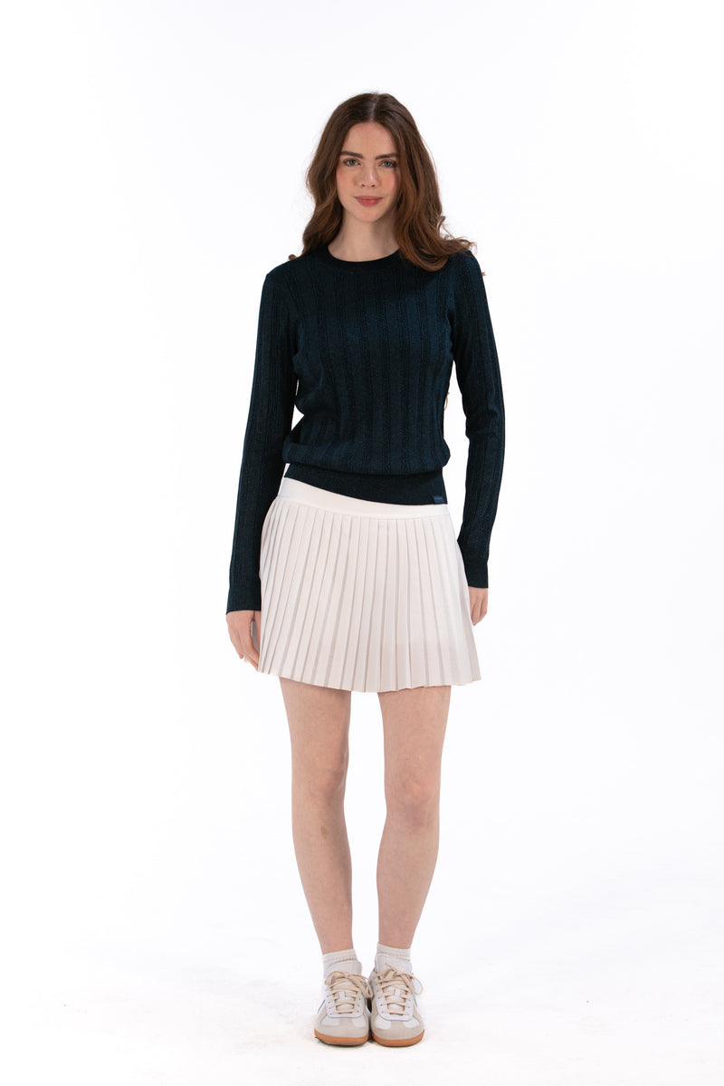 Lurex Cable Knit Sweater