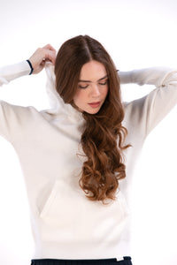 Sweater Knit Hoodie w/ Contrast Tipping