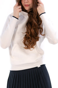 Sweater Knit Hoodie w/ Contrast Tipping