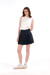 White/Pink Sleeveless Zip Front Polo