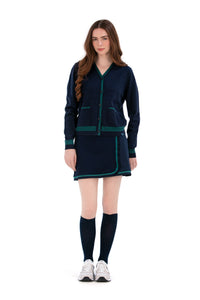Women's Golf Cardigan Navy/Green Trim