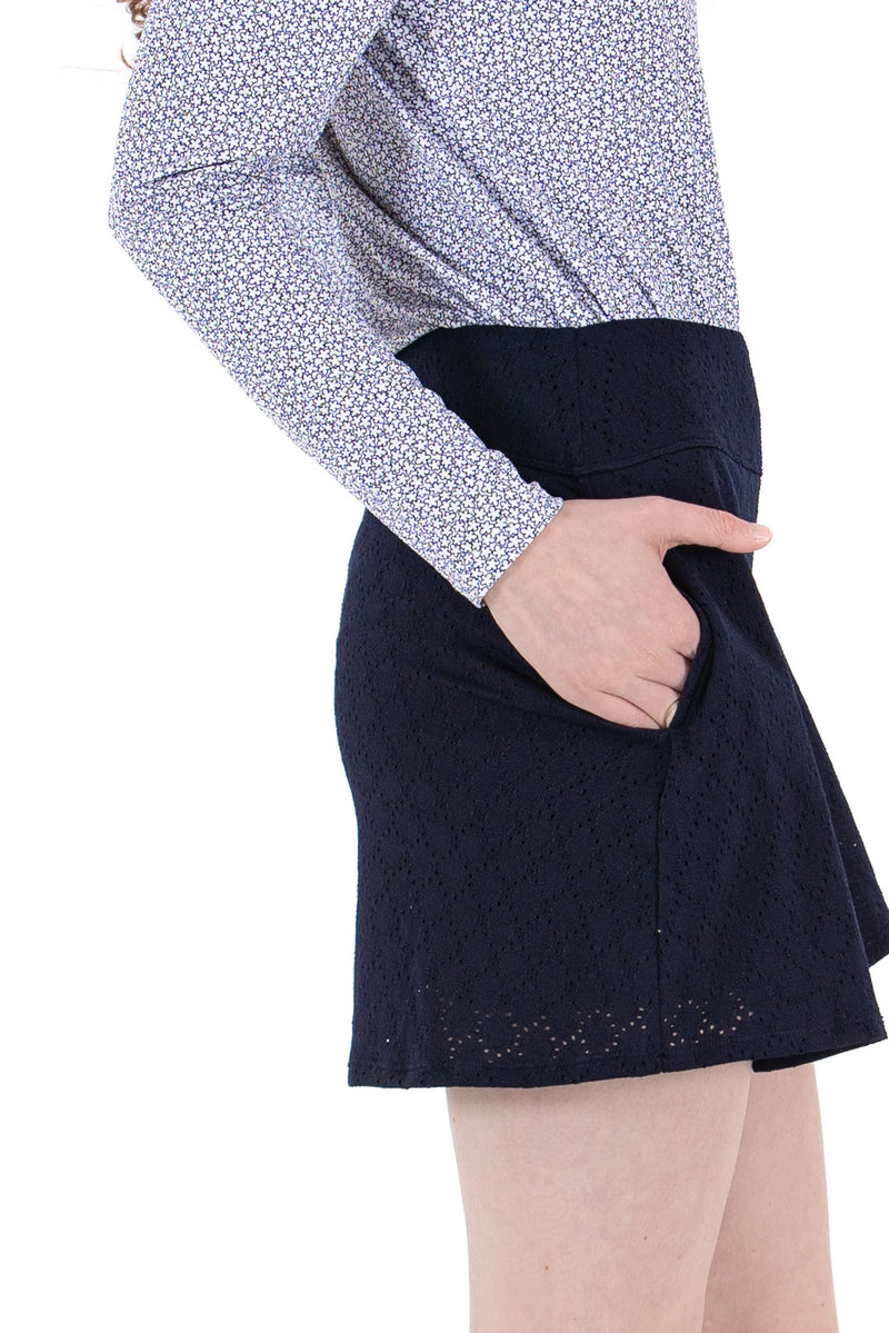 Stretch Eyelet Skirt