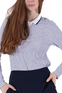 Rib LS Printed Polo