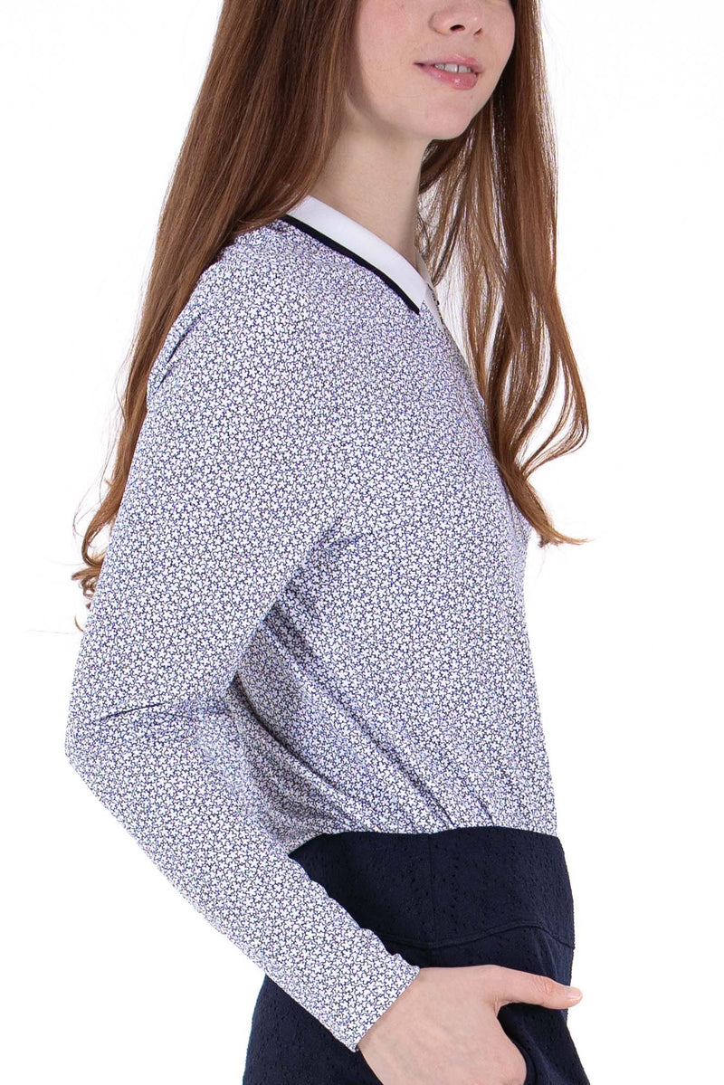 Rib LS Printed Polo