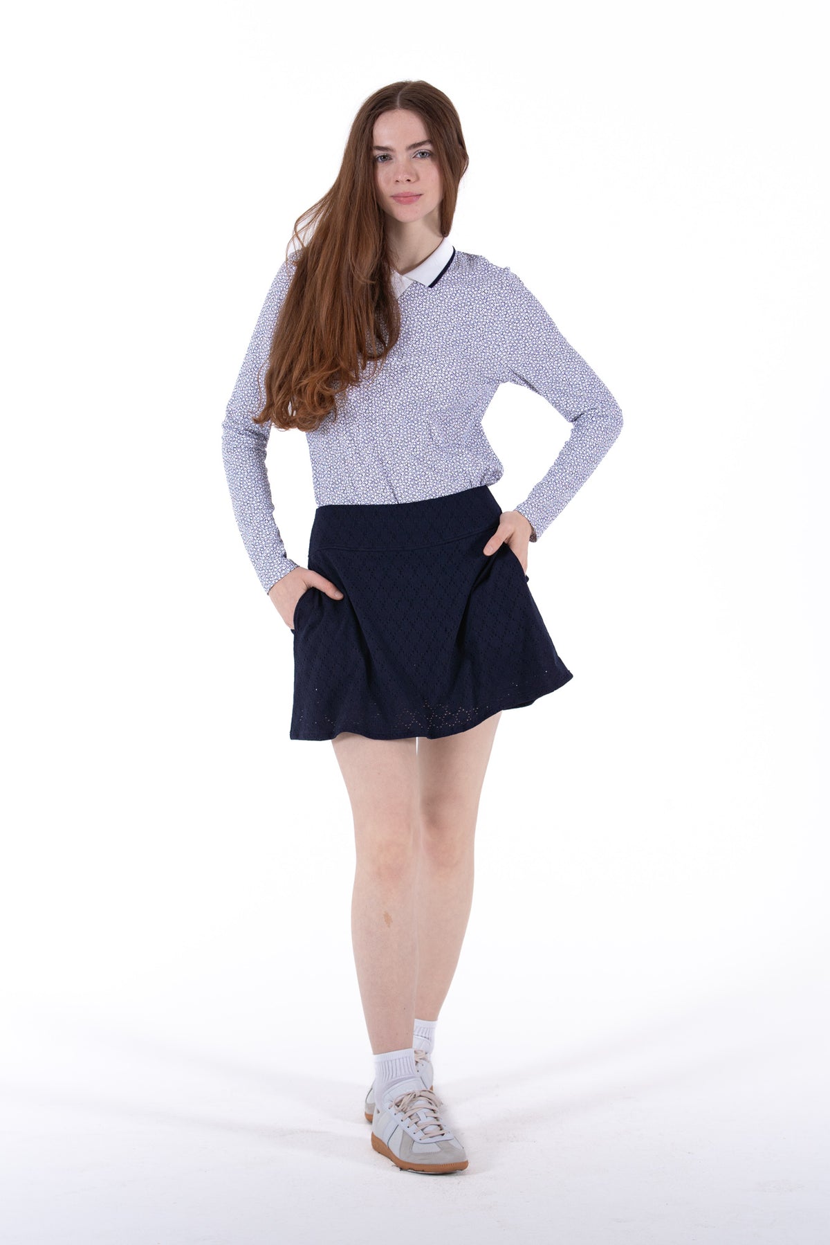 Rib LS Printed Polo