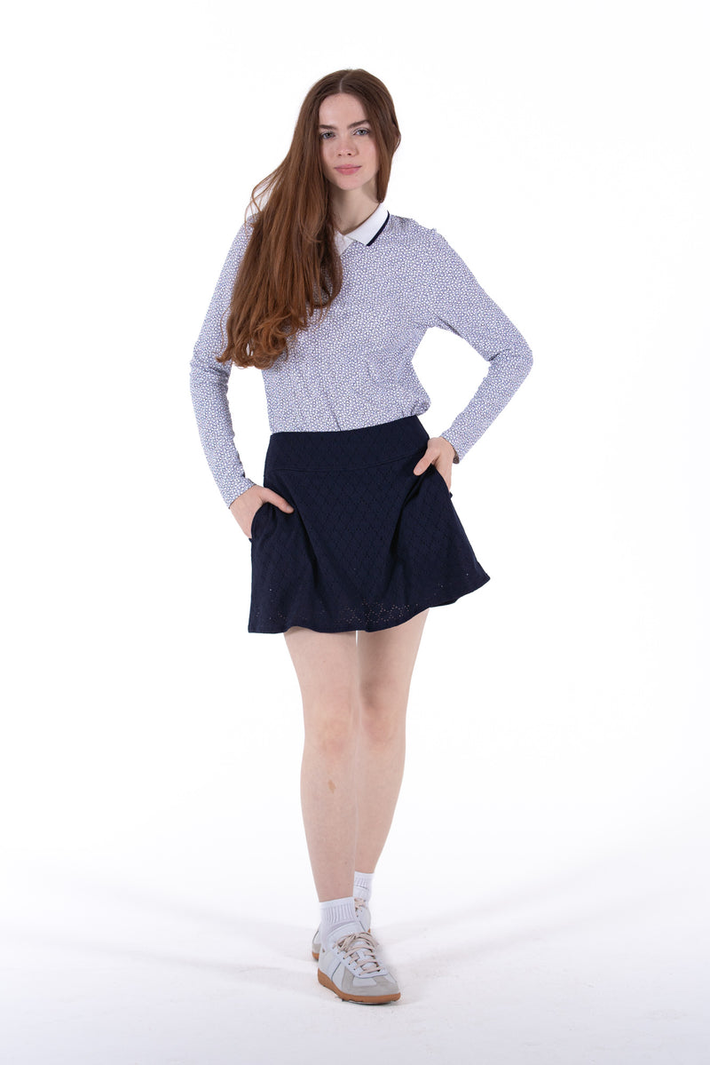 Rib LS Printed Polo