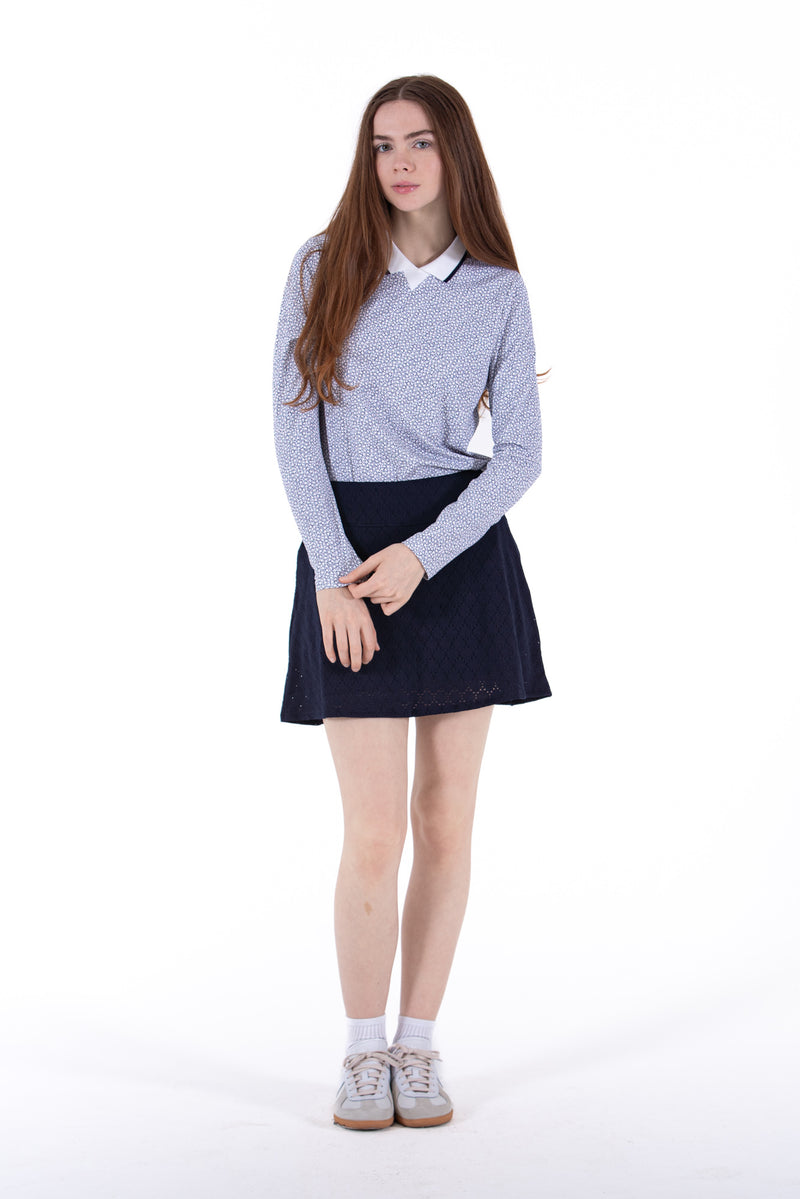 Stretch Eyelet Skirt