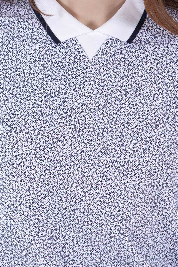 Rib LS Printed Polo