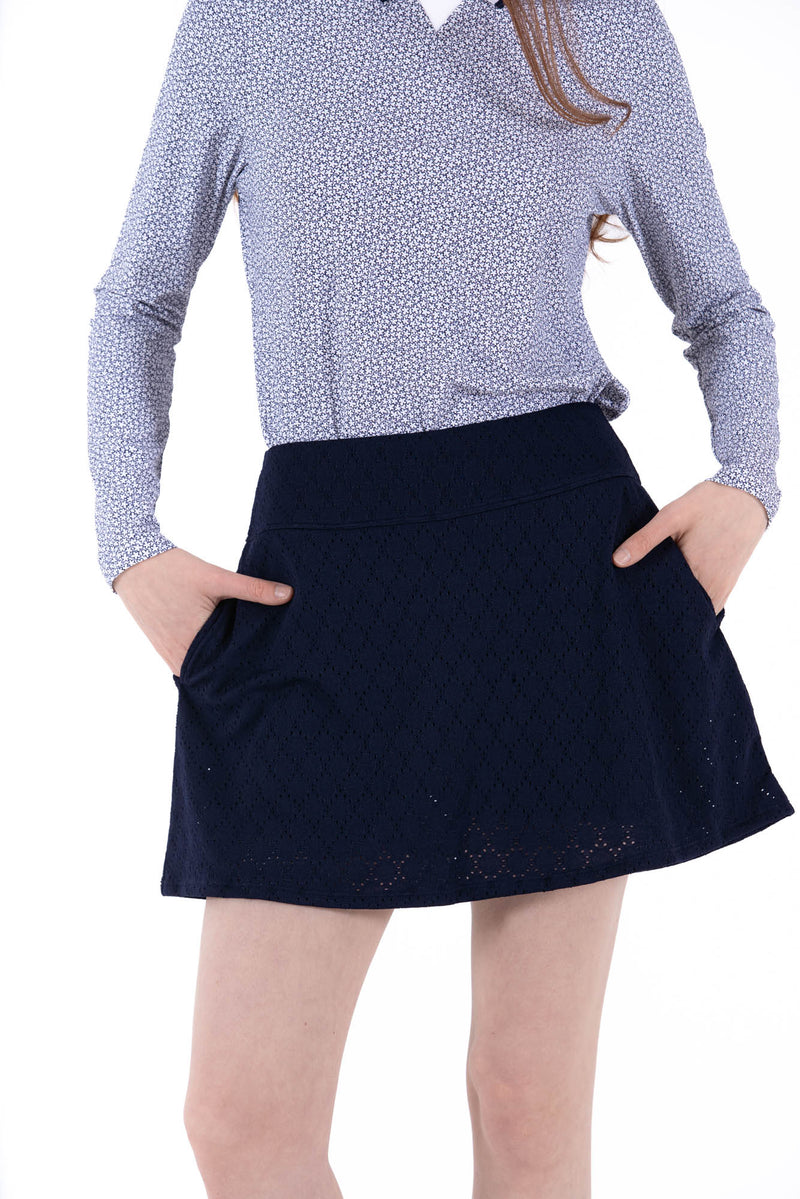 Stretch Eyelet Skirt