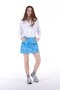 Moire Blue Floral