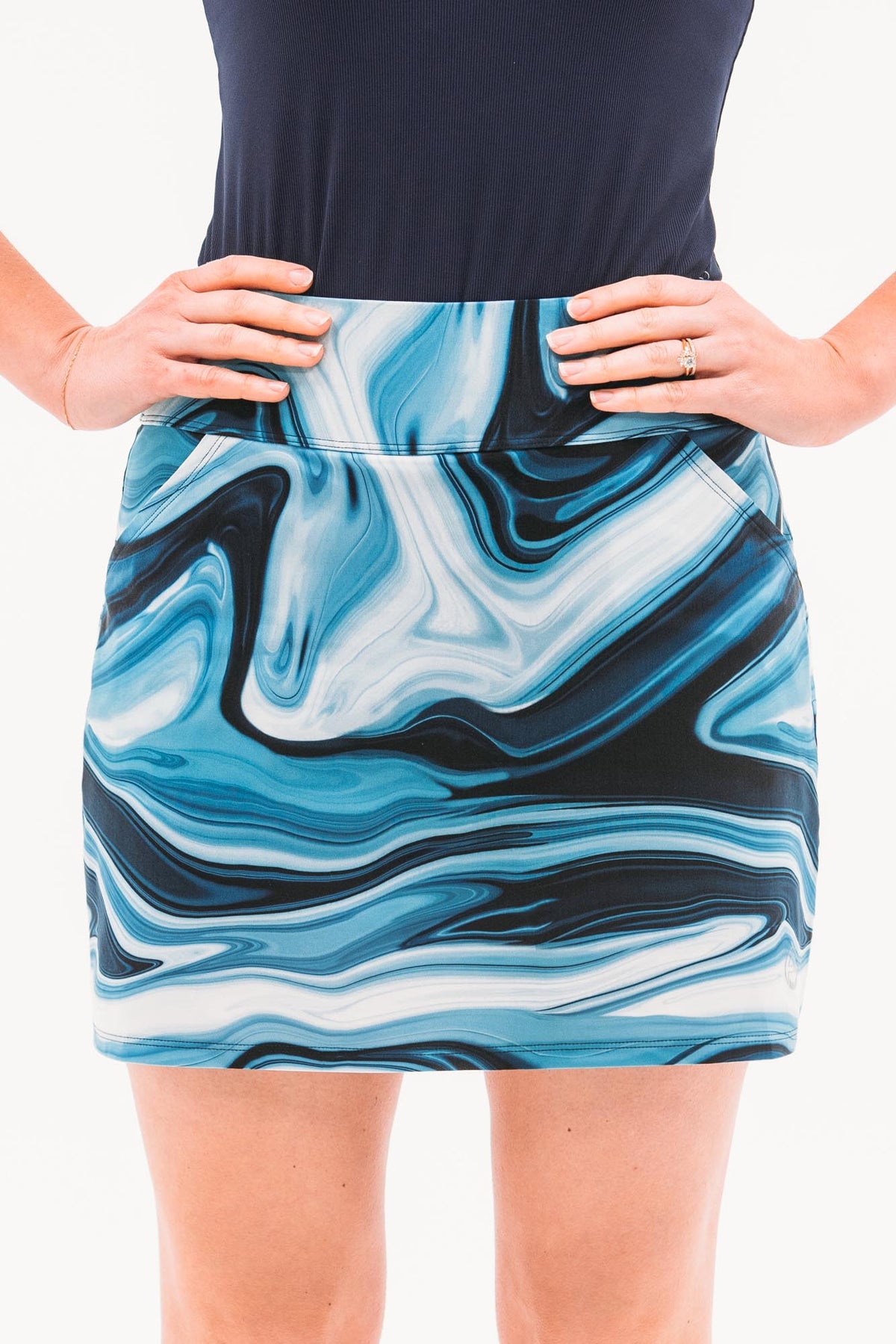 Marble Print Skirt FG-0685-BLU-XXS