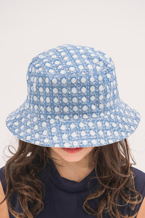 Blue and White Patterned Bucket Hat Blue Triathlon Bucket Hat | Adjustable, Lightweight  main image 3