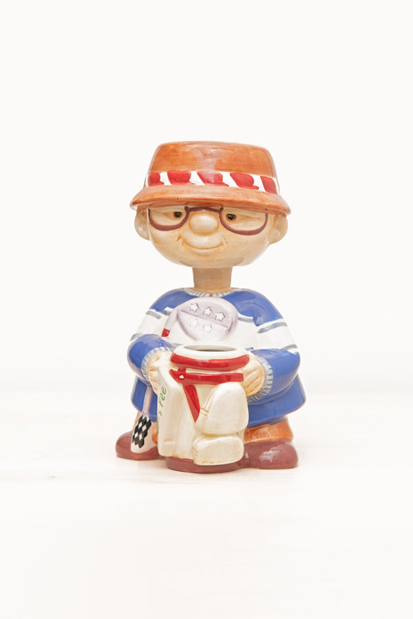 Vintage Golfer Bobble Head Vase