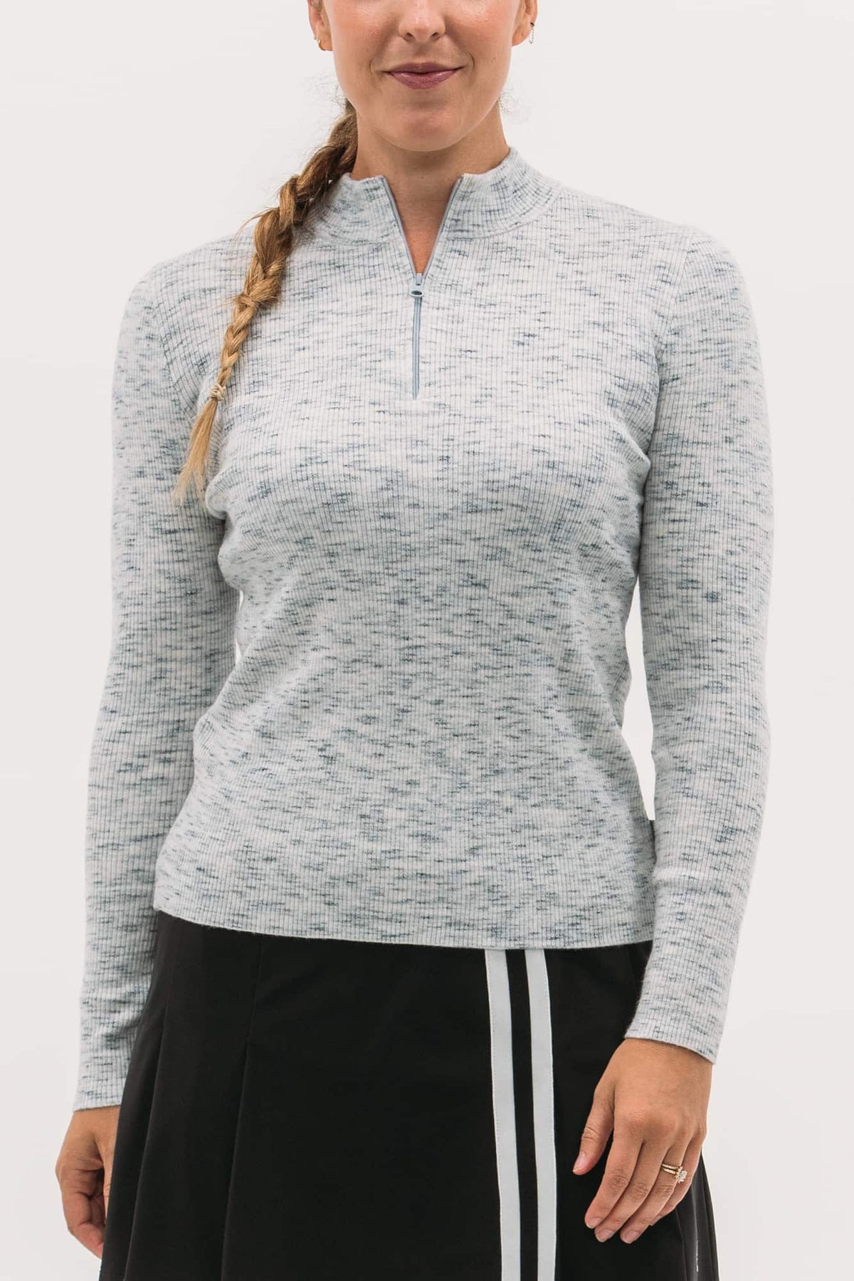 Knit Quarter Zip FG-0734-GRY-XS