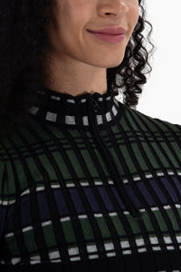 Rib LS Stripe Quarter Zip