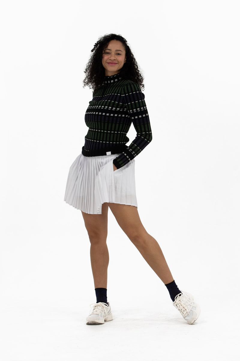 Rib LS Stripe Quarter Zip