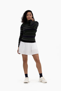 Rib LS Stripe Quarter Zip