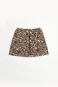 Leopard Zip Front Skirt