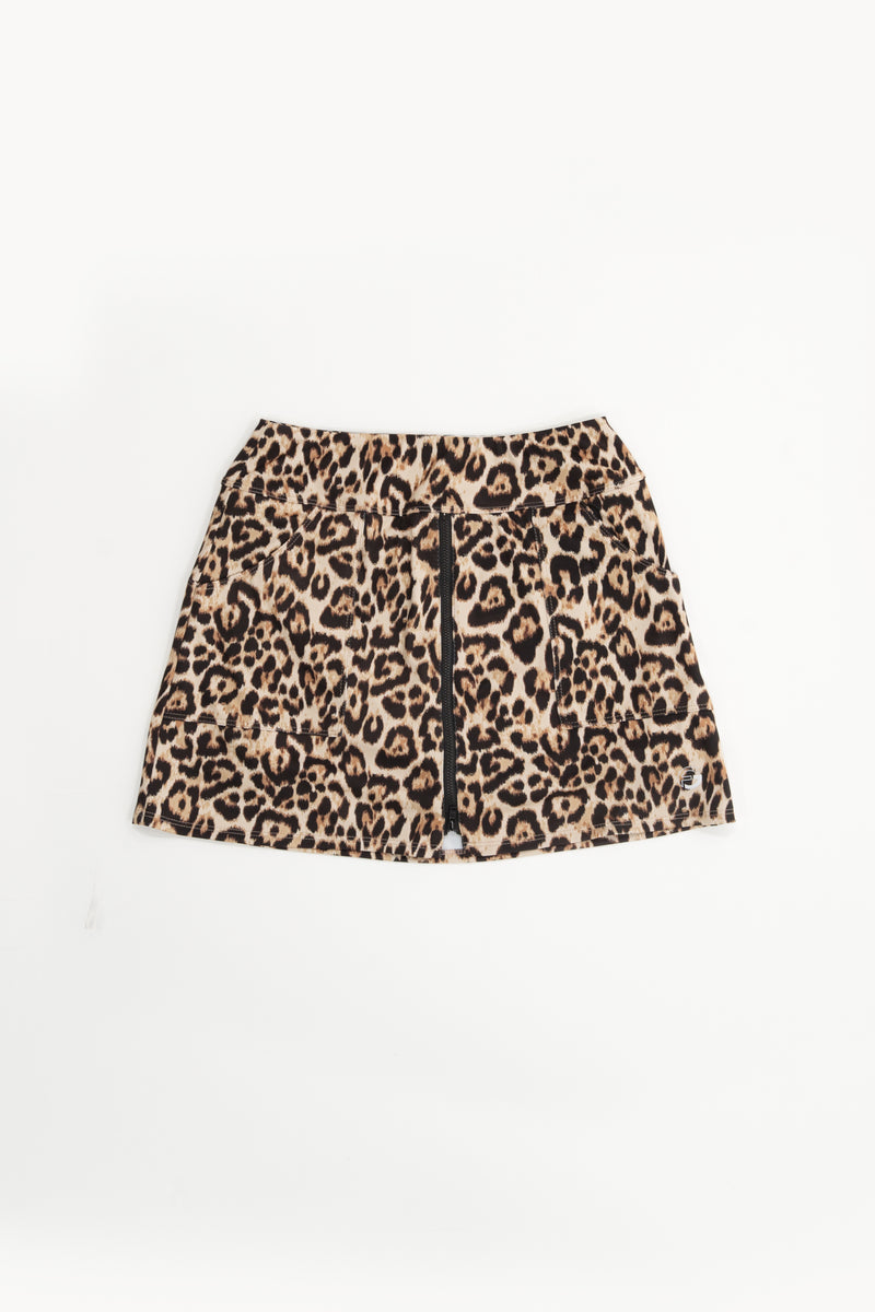 Leopard Zip Front Skirt