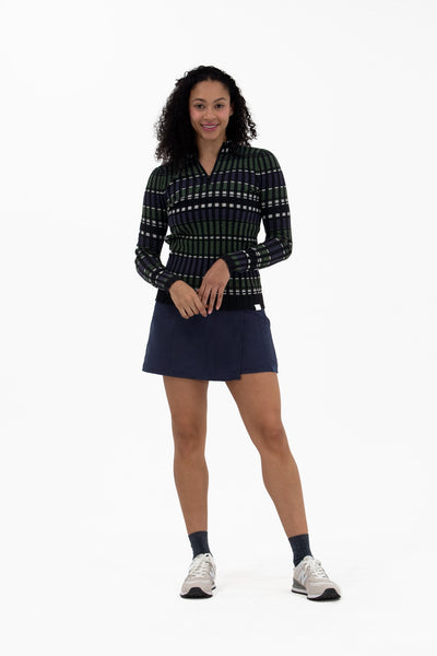 Rib LS Stripe Quarter Zip