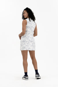 White/Navy Crackle