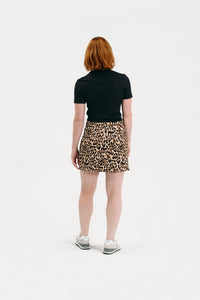 Leopard Zip Front Skirt