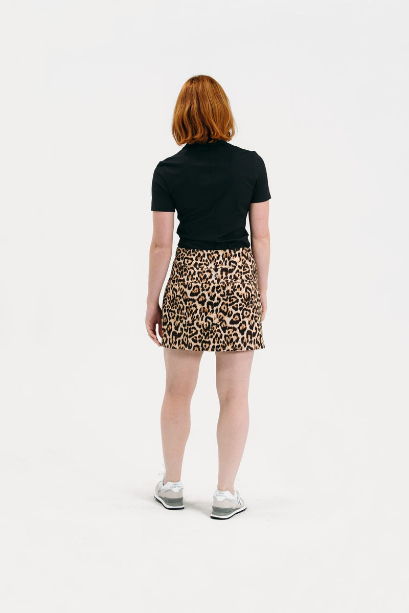 Leopard Zip Front Skirt