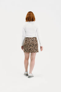 Leopard Zip Front Skirt