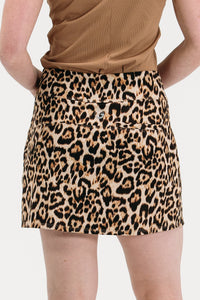 Leopard Zip Front Skirt