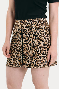 Leopard Zip Front Skirt