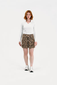 Leopard Zip Front Skirt