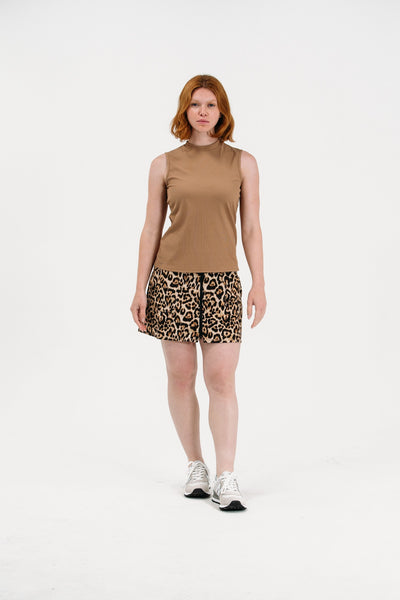 Leopard Zip Front Skirt