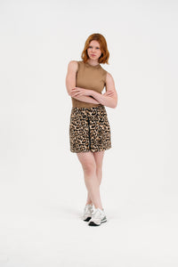 Leopard Zip Front Skirt