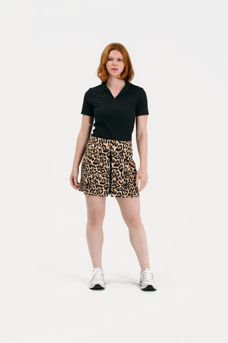 Leopard Zip Front Skirt