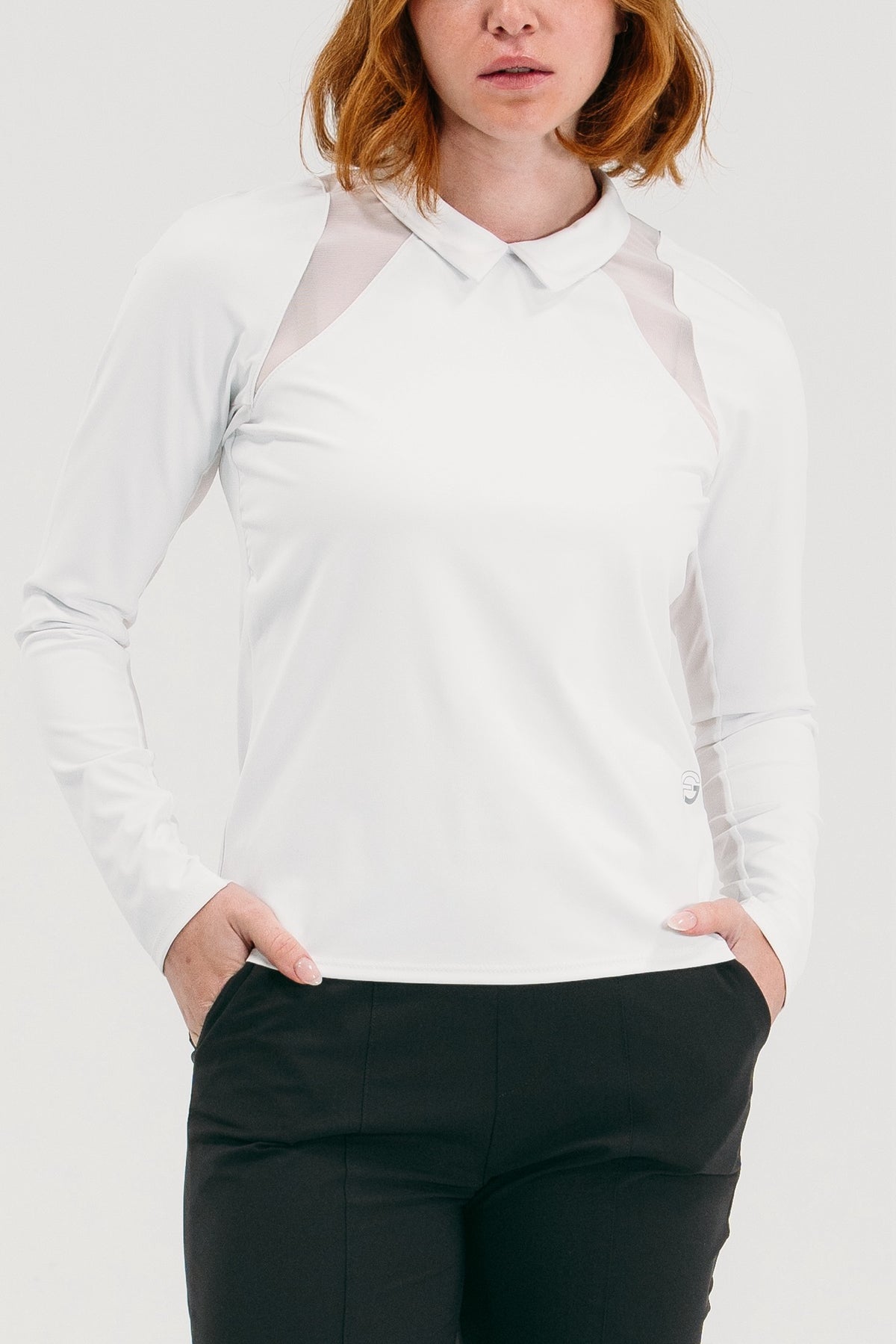 Mesh Inset LS Polo