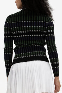 Rib LS Stripe Quarter Zip