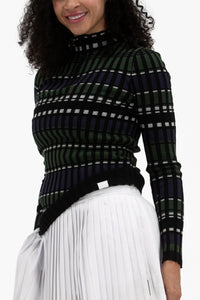 Rib LS Stripe Quarter Zip