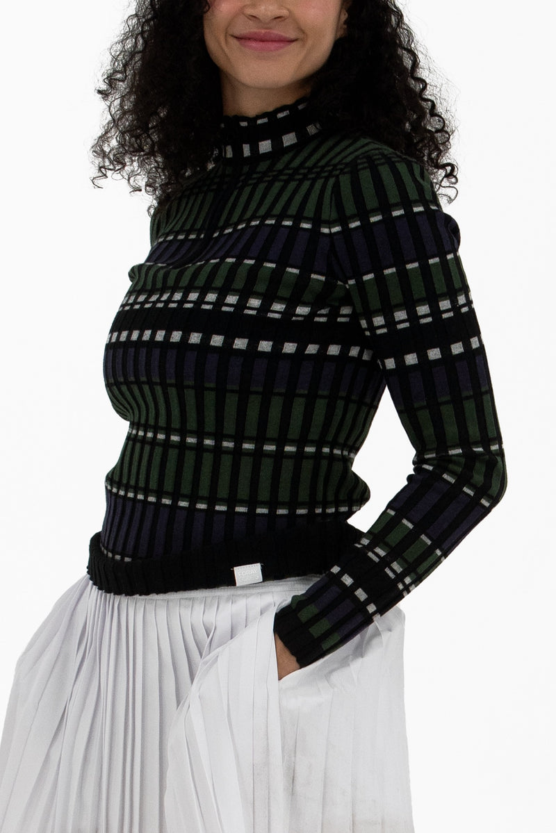 Rib LS Stripe Quarter Zip