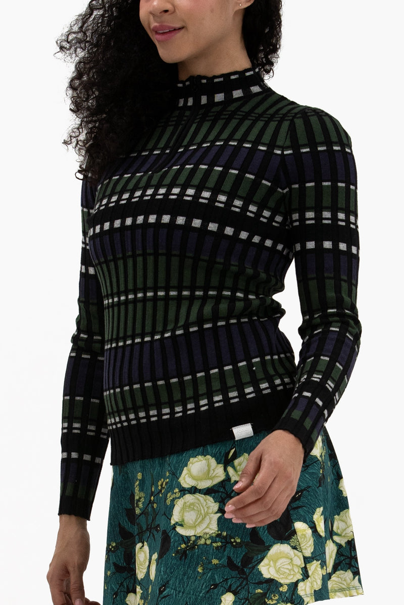 Rib LS Stripe Quarter Zip