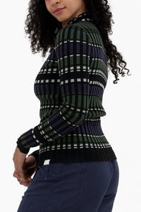 Rib LS Stripe Quarter Zip